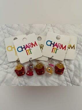 Charm It! Snack Charm Bundle 5pc Gift Set Fries Goldfish Gumball Set